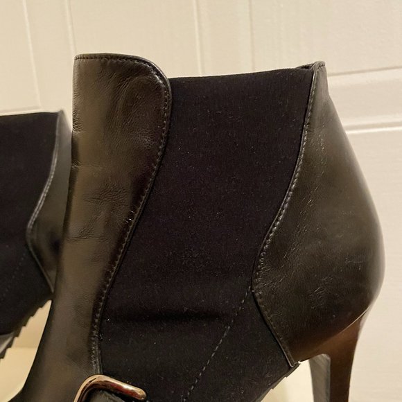 Stuart Weitzman Black Leather Suede Booties - Picture 7 of 12